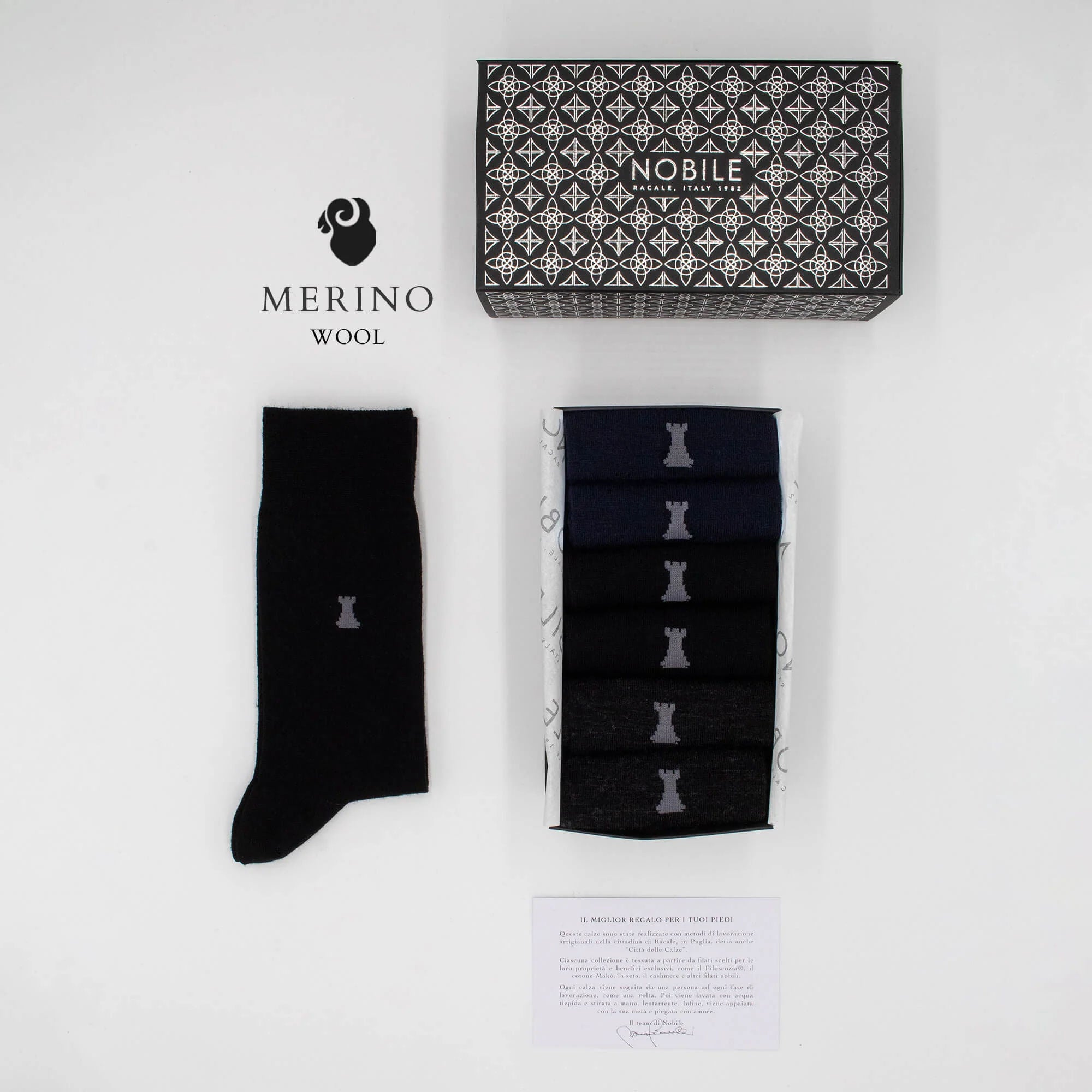Merino Basic - Box of 6 short socks in solid color Merino wool