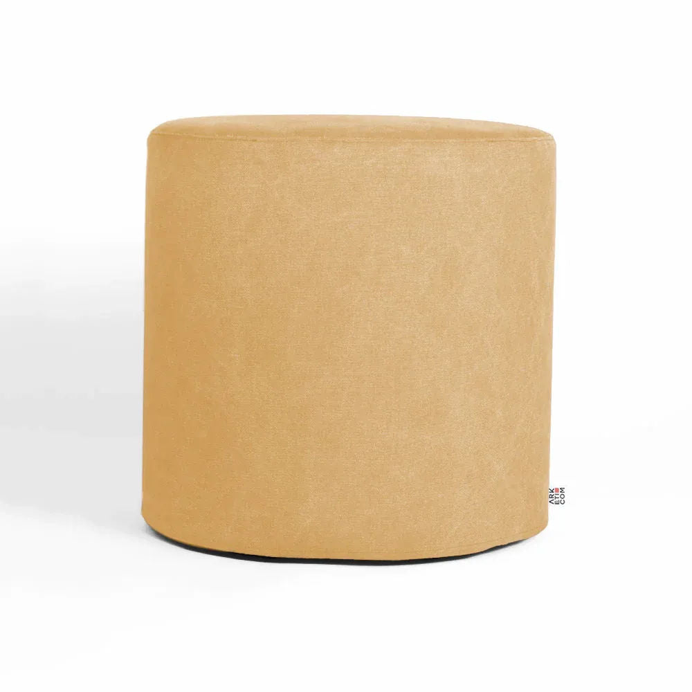 CYLINDER 55, Round Cotton Footrest Pouf with Feet 55x h 42