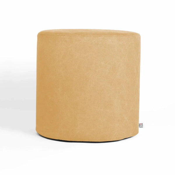 CYLINDER 55, Round Cotton Footrest Pouf with Feet 55x h 42