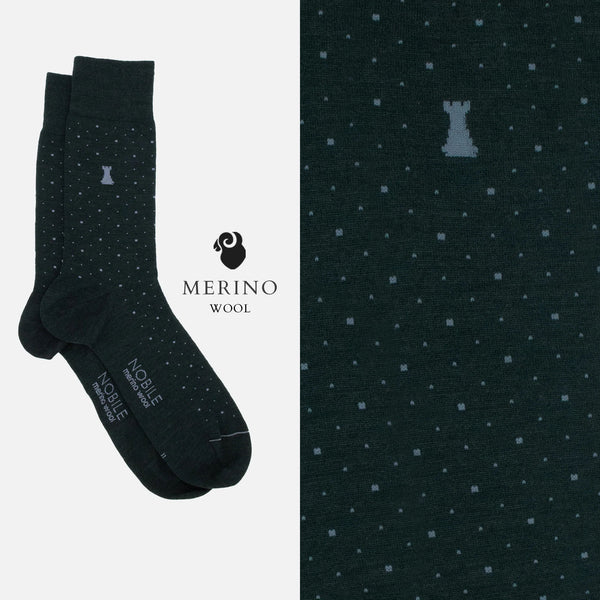 St. Moritz - Box of 6 Merino Wool Short Socks - Ribs &amp; Pois
