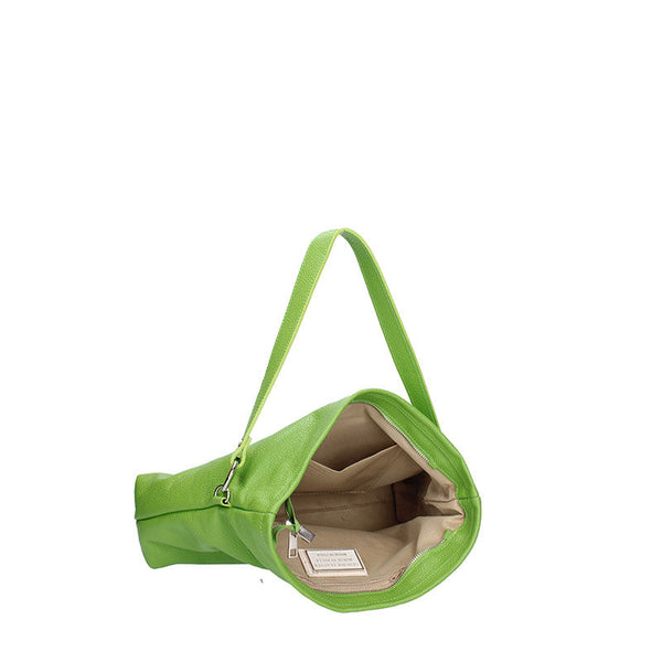 Large leather shoulder bag with central band - 7158. 