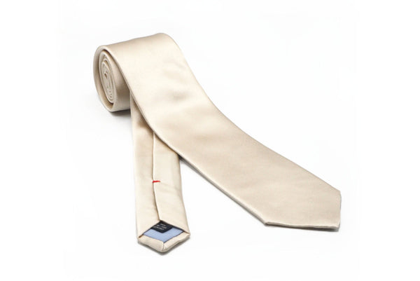 Cream colored pure silk tie