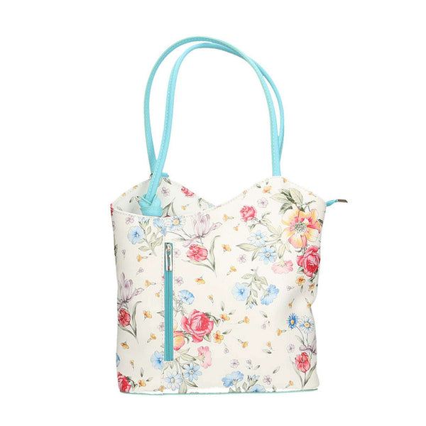 Women's Floral Pattern Leather Shoulder Bag - 27x30x9 cm - 80056 
