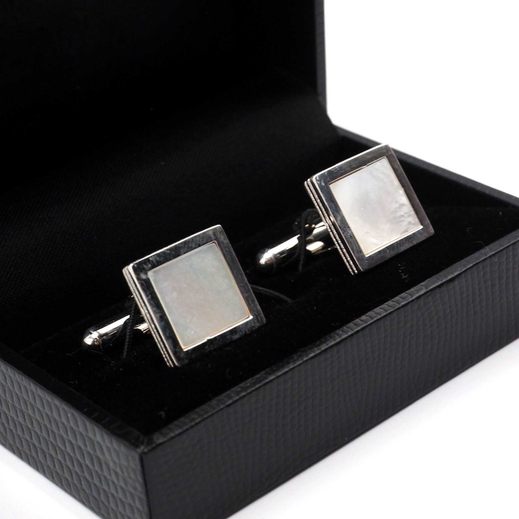 Square mother of pearl cufflinks