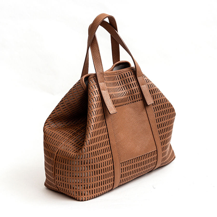 MIAMI MAXI - Borsa in pelle forata cuoio