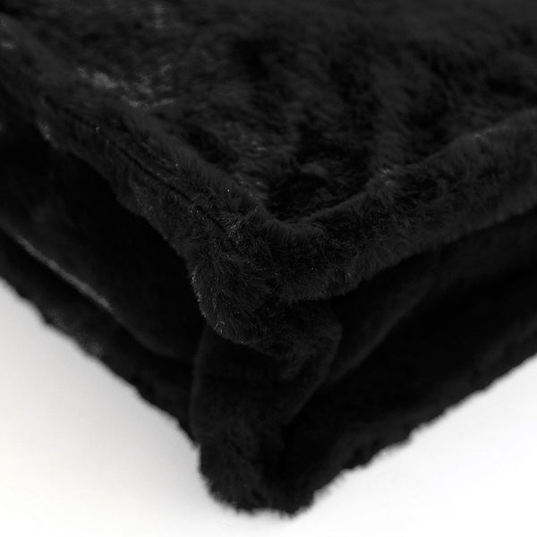 FLUFFY AM - Maxi shopping bag in black eco-fur