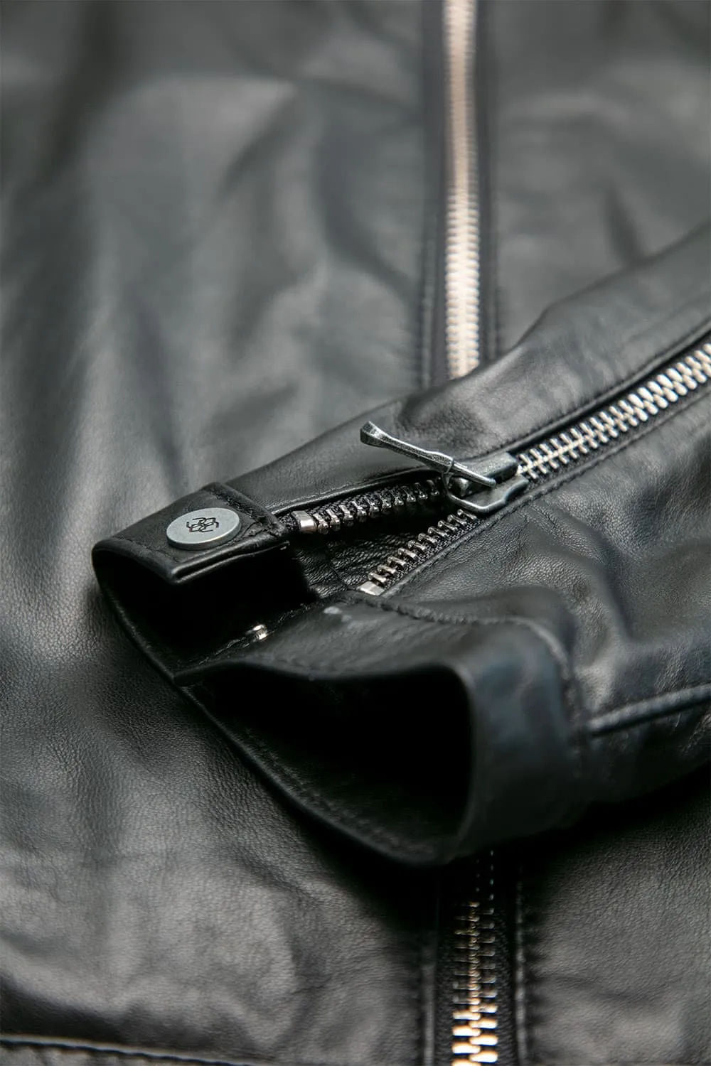Michele Leather Jacket with Stitching