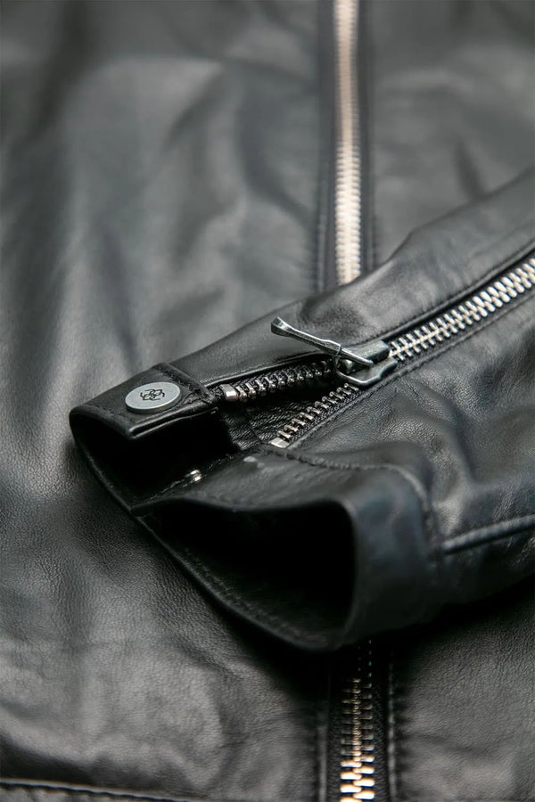 Michele Leather Jacket with Stitching