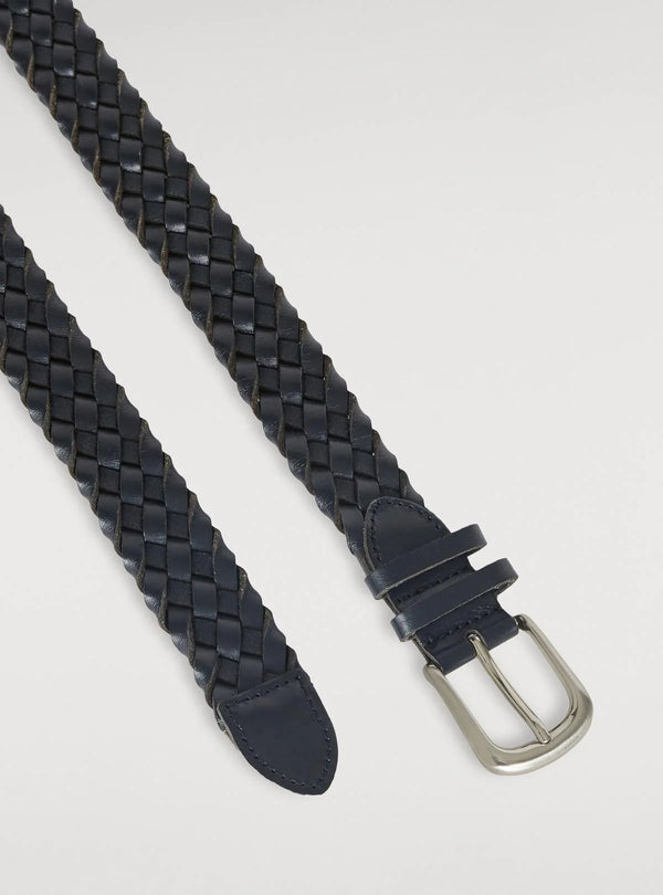 Braided leather belt
