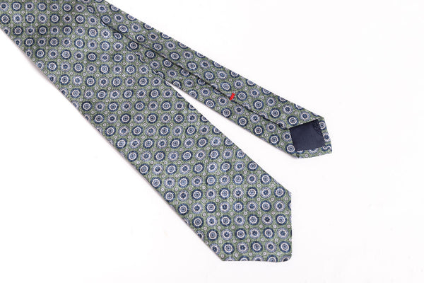 Pure green silk tie