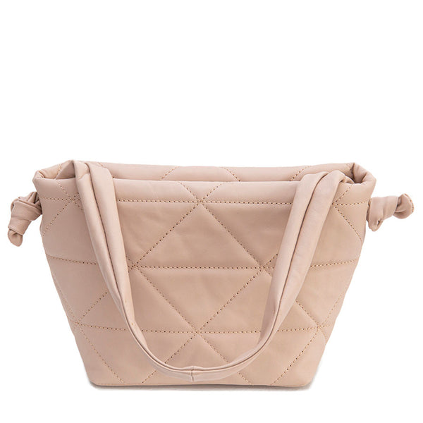 RITA - soft quilted leather bag in powder pink