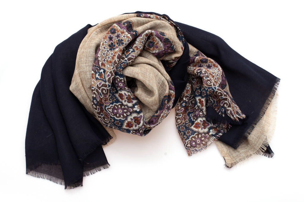 Double layer pure wool scarf
