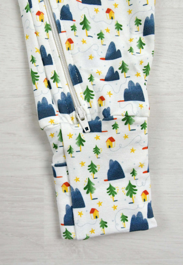 Tutina con zip in bambù - Alpina - Palloncino blu