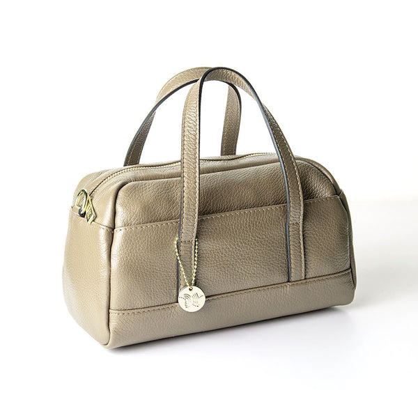 BEAUTY - taupe dollar leather trunk