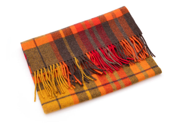 Pure wool fringed scarf