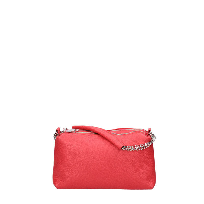 Small clutch bag with chain and double zip - 7141. 