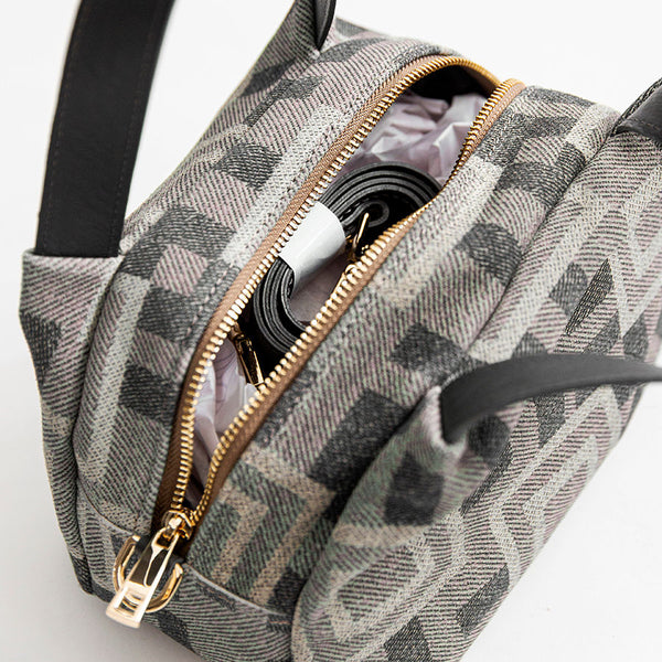 FANTASY - Bauletto in camoscio stampato taupe