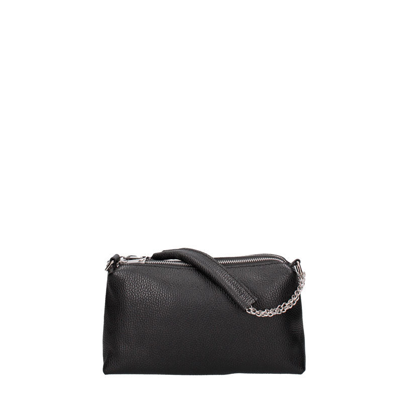 Small clutch bag with chain and double zip - 7141. 