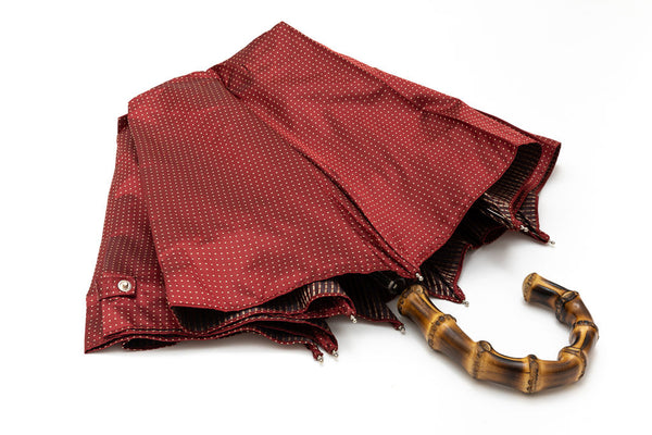 Mario Talarico Folding Umbrella Red Bamboo Handle