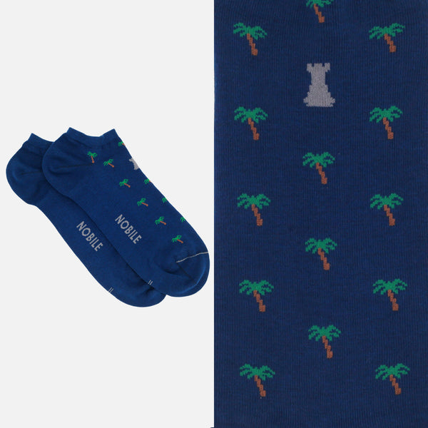 Pure Makò Cotton Ankle Socks - With Design 