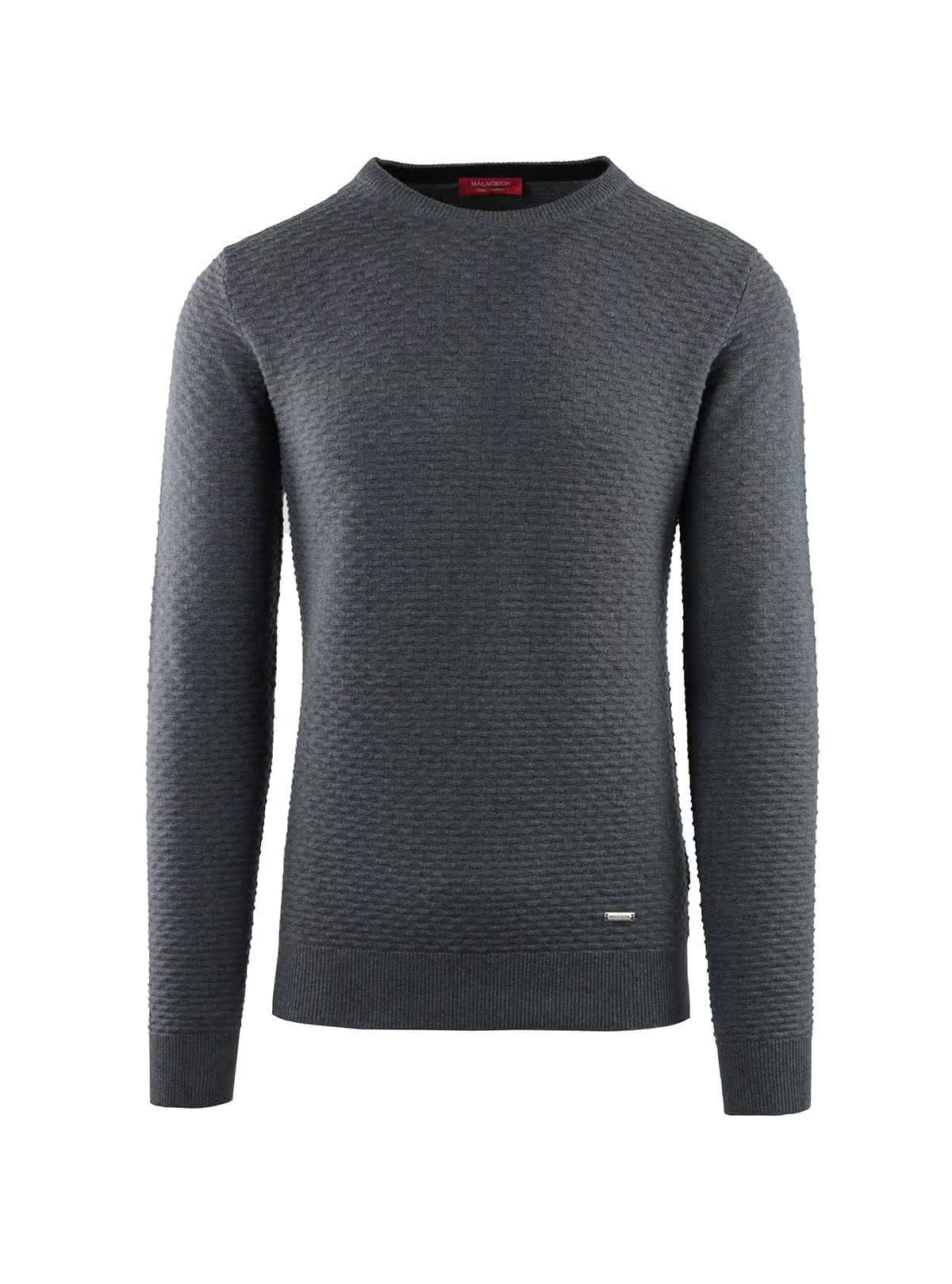 CREW NECK WITH EMBOSSED HATCHES