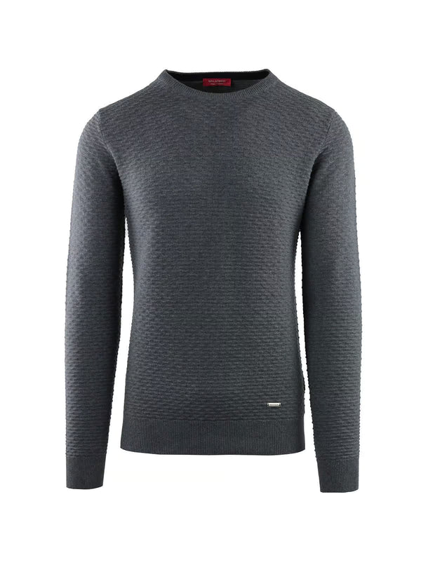CREW NECK WITH EMBOSSED HATCHES