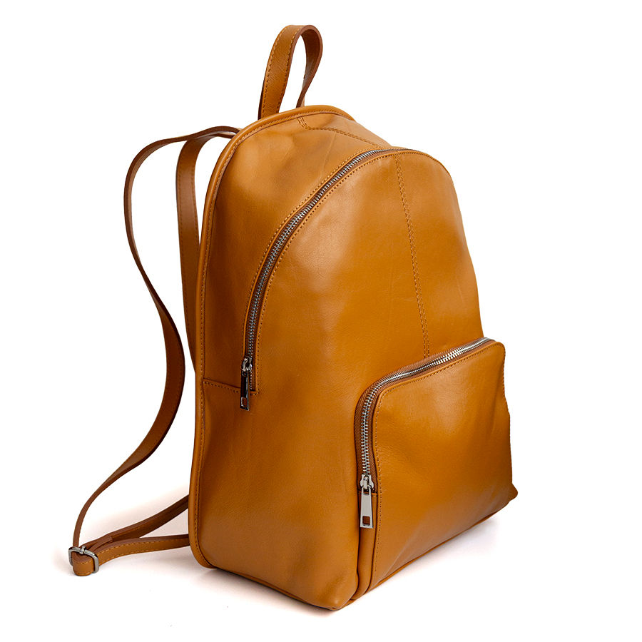 MAX - Zaino in pelle nappa cuoio chiaro