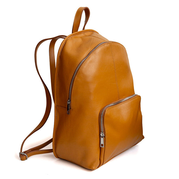 MAX - Zaino in pelle nappa cuoio chiaro
