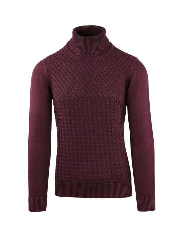 STONE WASHED BRAIDS AND DIAMONDS TURTLENECK