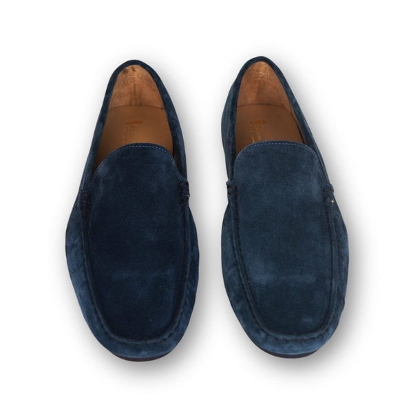 MastroDomenico Men's Handmade Moccasins - Sapphire Midnight Blue