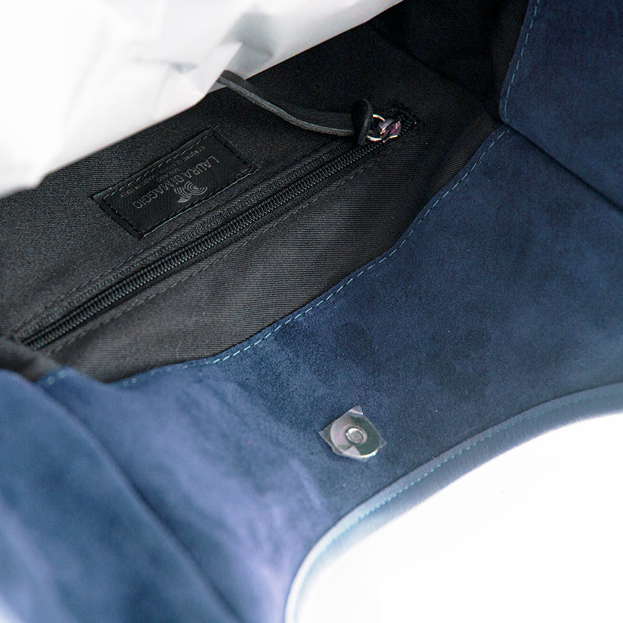 CLEA - Suede and leather bag in aviation