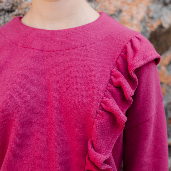 MAGLIA IN CALDO COTONE CON FRAPPE