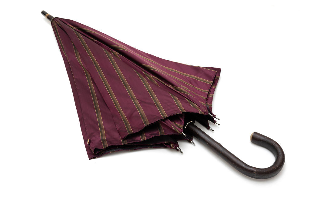 Mario Talarico purple striped chestnut wood umbrella