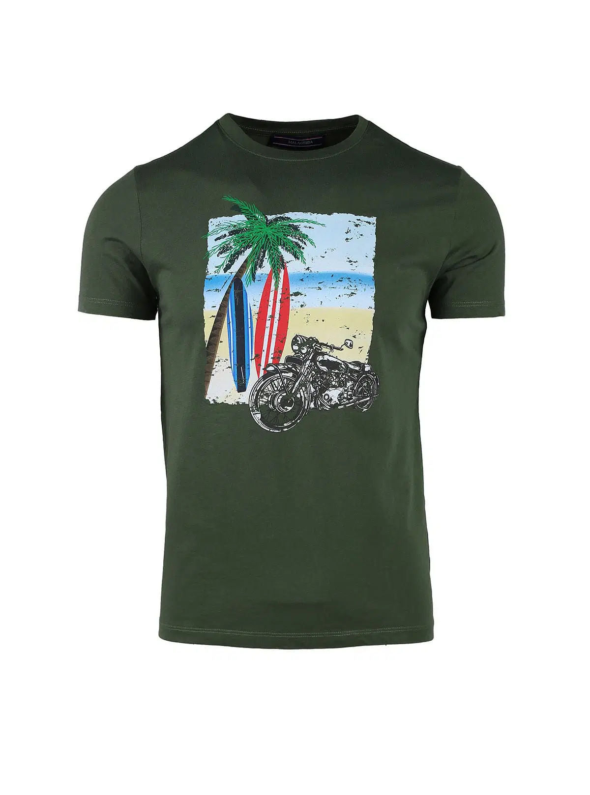 T-SHIRT IN JERSEY STAMPA SURF E MOTO