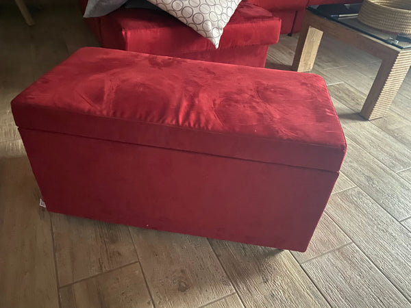 PANDORA 84 MF SWING, Rectangular Microfiber Storage Pouf with Wheels 84x42 h42
