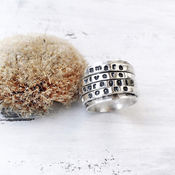 CUSTOM 4 BAND MANTRA RING - 925 SILVER