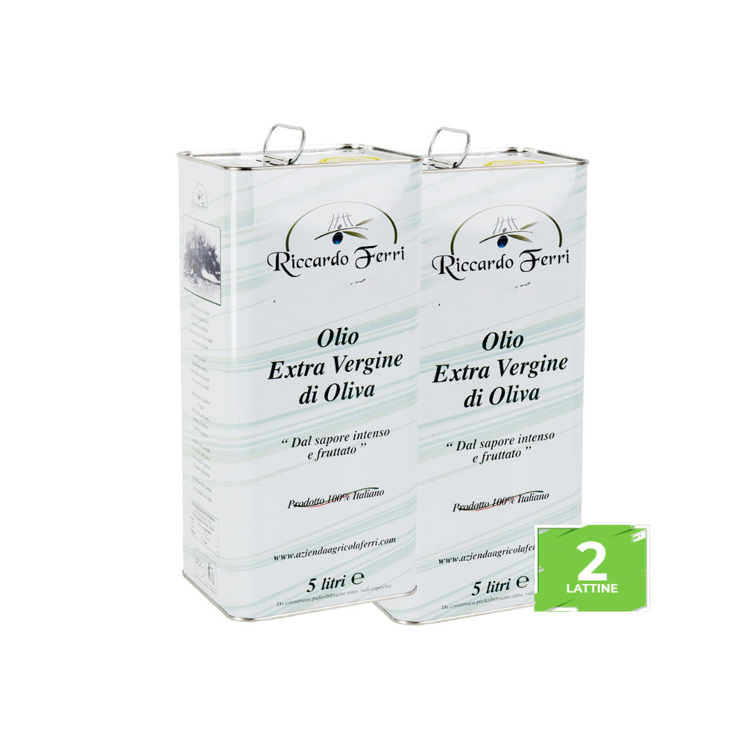 2 Lattine da 5 Lt di olio extra vergine d’oliva 100% Italiano
