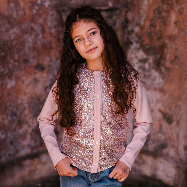 CARDIGAN COMBINATO PUNTO MILANO E PAILLETTES