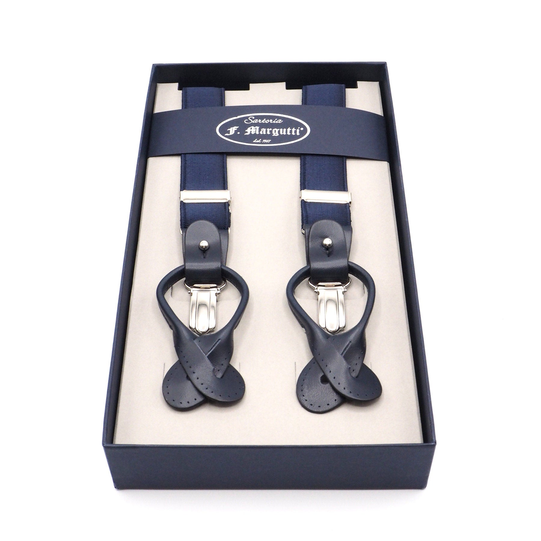 Elegant blue suspenders