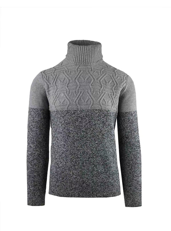 MOULINE' TURTLENECK WITH DIAMOND-PATTERNED SHOULDER