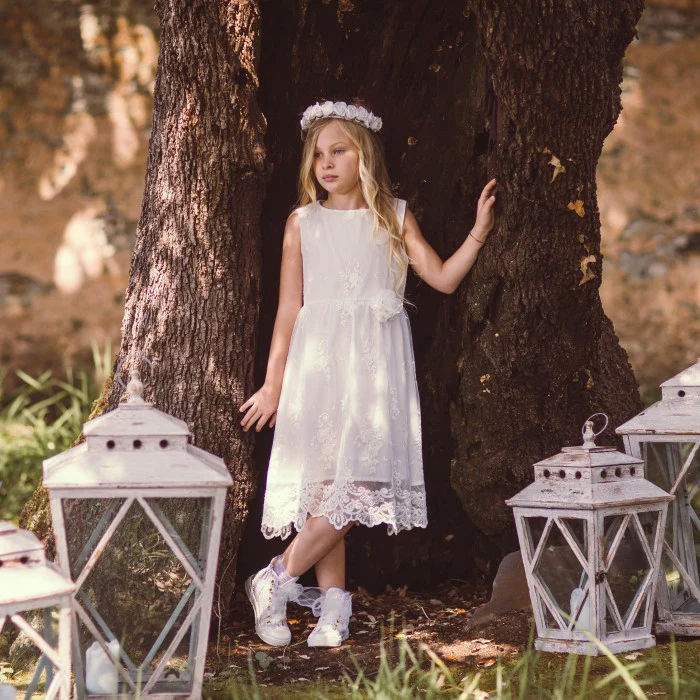 EMBROIDERED LACE DRESS