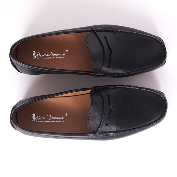 MastroDomenico Women's Handmade Moccasins - Black Moissanite