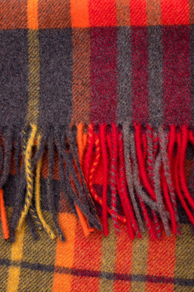 Pure wool fringed scarf