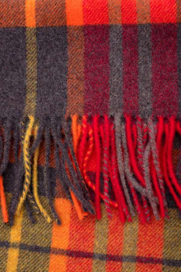 Pure wool fringed scarf