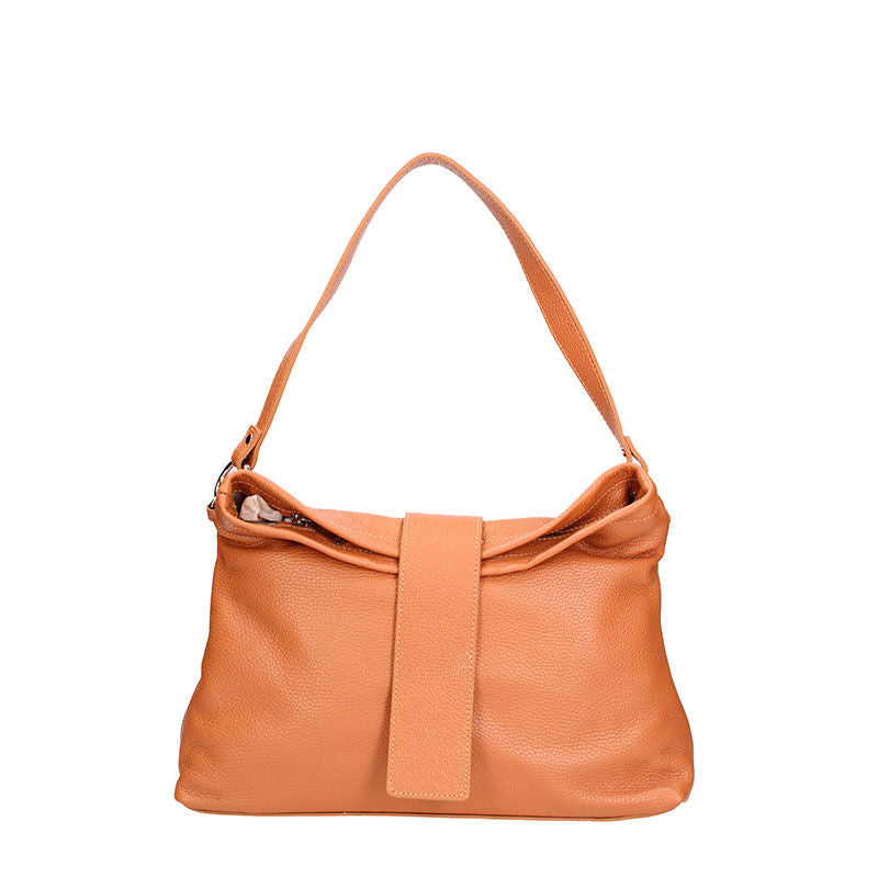 Large leather shoulder bag with central band - 7158. 