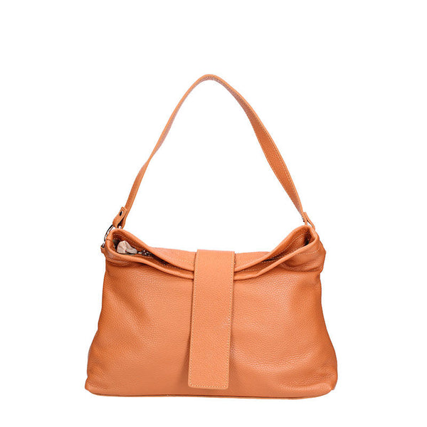 Large leather shoulder bag with central band - 7158. 