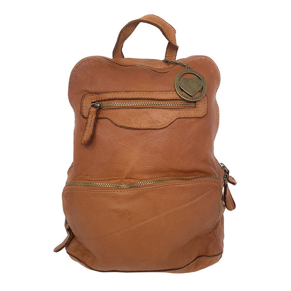 Women's Vintage Style Soft Leather Shoulder Backpack - 27x33x12 Cm - K023 