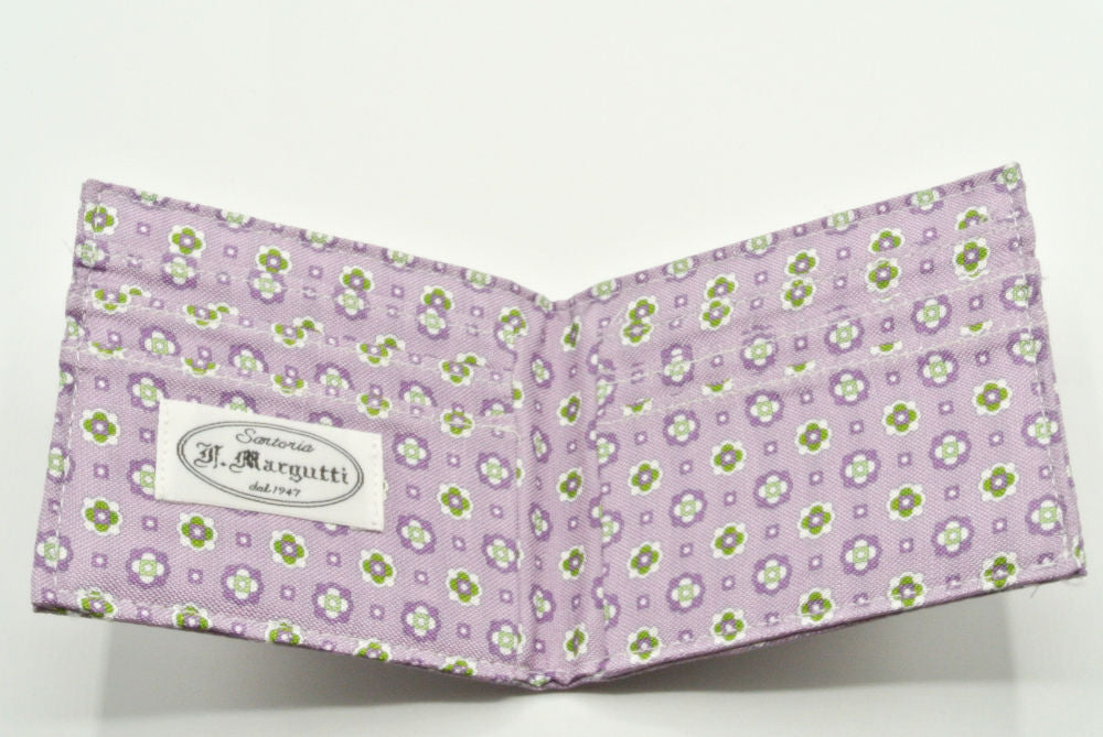 Pink card holder in pure silk