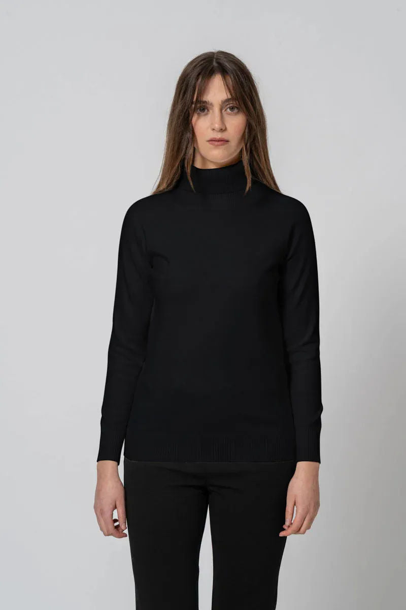 Maglia Basic collo alto nera