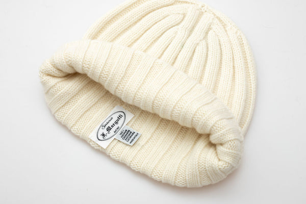 White pure cashmere hat